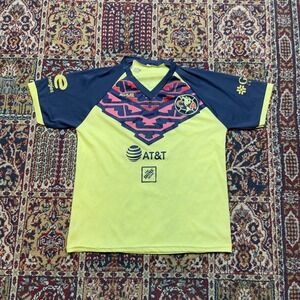 VTG Club America Soccer Jersey Kids 16 Yellow Blue AGUILAS Corona TotalEnergies